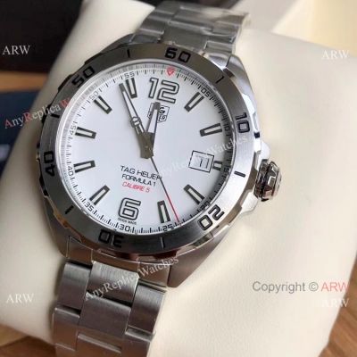 Swiss Replica Tag Heuer Formula 1 CALIBRE 5 White Dial Bracelet 2019 New